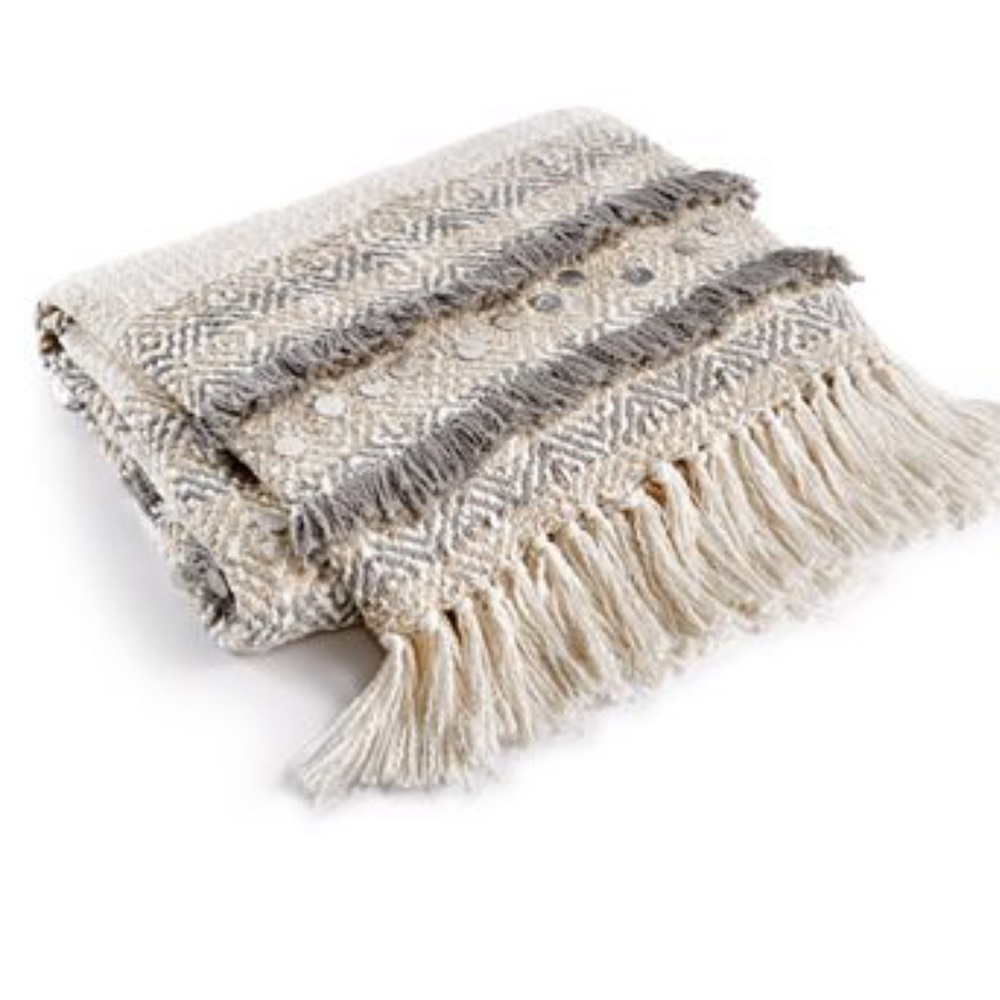 Cotton Geometric Stripe 50" x 60" Throw